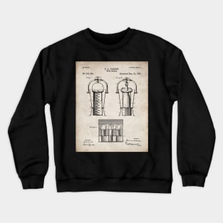 Wine Cooler Patent - Wine Lover Kitchen Cafe Decor Art - Antique Crewneck Sweatshirt